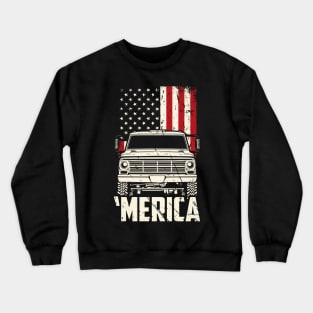 1970 F350 Lifted Truck 4X4 High Boy Crewneck Sweatshirt